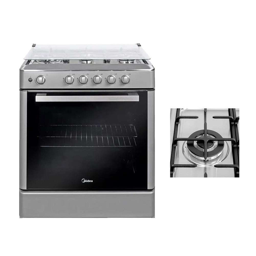 COCINA MIDEA VENUS 30" 5 HORNILLAS C/ 1 TRIPLE LLAMA SILVER + INSTALACIÓN GRATIS