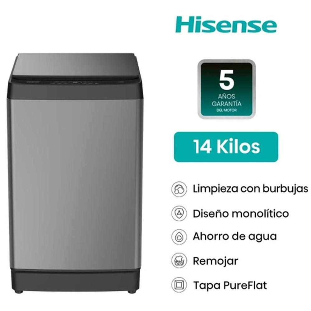 LAVADORA HISENSE CARGA SUPERIOR 14KG WT3K1423UT GRIS MEDIO