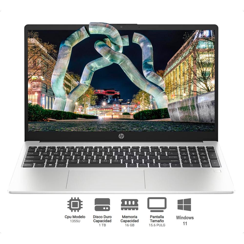 LAPTOP HP NOTEBOOK 250G10 INTELCORE I7 1355U(10N/12SUB), 16GBDDR4, 1TB SSD, 15.6"HD, WINDOWS 11, COLOR: SILVER.