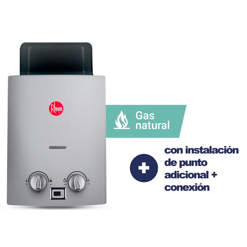 TERMA RHEEM 8 LT GN TIRO NATURAL + CON INSTALACIÓN PUNTO ADICIONAL + CONEXIÓN GRATIS