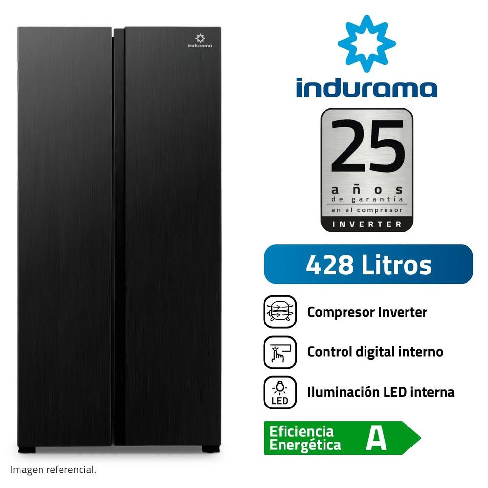 REFRIGERADORA INDURAMA SIDE BY SIDE 428 LTS RI-769N COLOR NEGRA