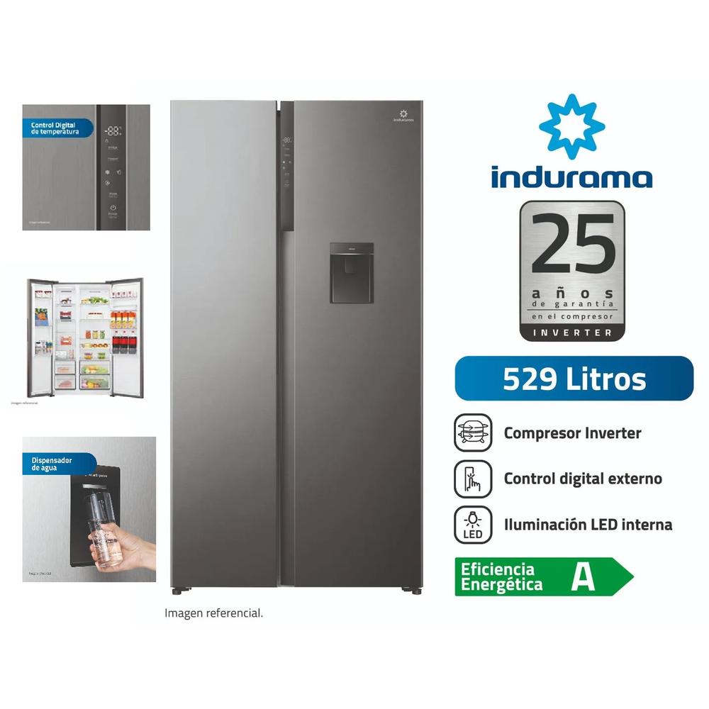 REFRIGERADORA INDURAMA SIDE BY SIDE CROMA 529L RI-795DI MOD 2025 INVERTER