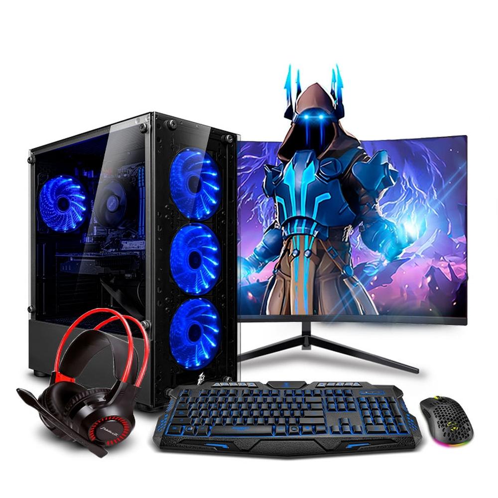 COMPUTADORA PC GAMER HAKU BLUE RYZEN 5 8500G 8GB DDR5 500GB 24" CURVO MIPCLISTA - MI PC LISTA