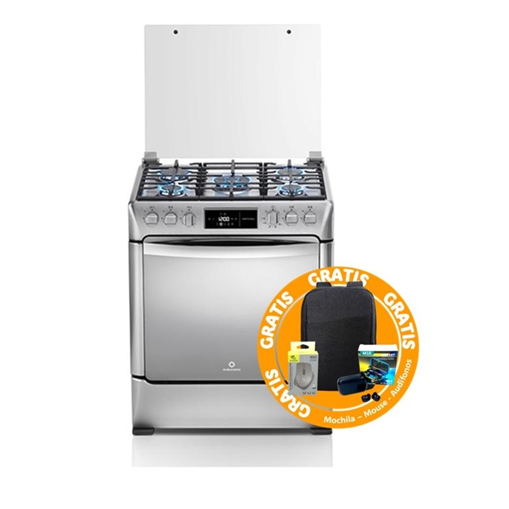 COCINA GLP INDURAMA MONTECARLO ZAFIRO 5 HORNILLAS + PACK ESCOLAR TITANIA MOCHILA, MOUSE Y AUDIFONO INALÁMBRICO