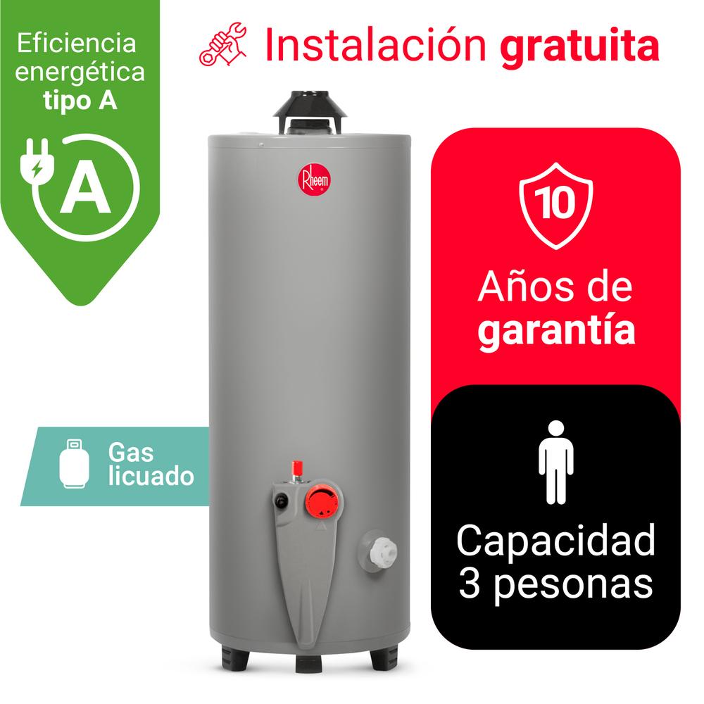 TERMOTANQUE 76L RHEEM GLP GRIS