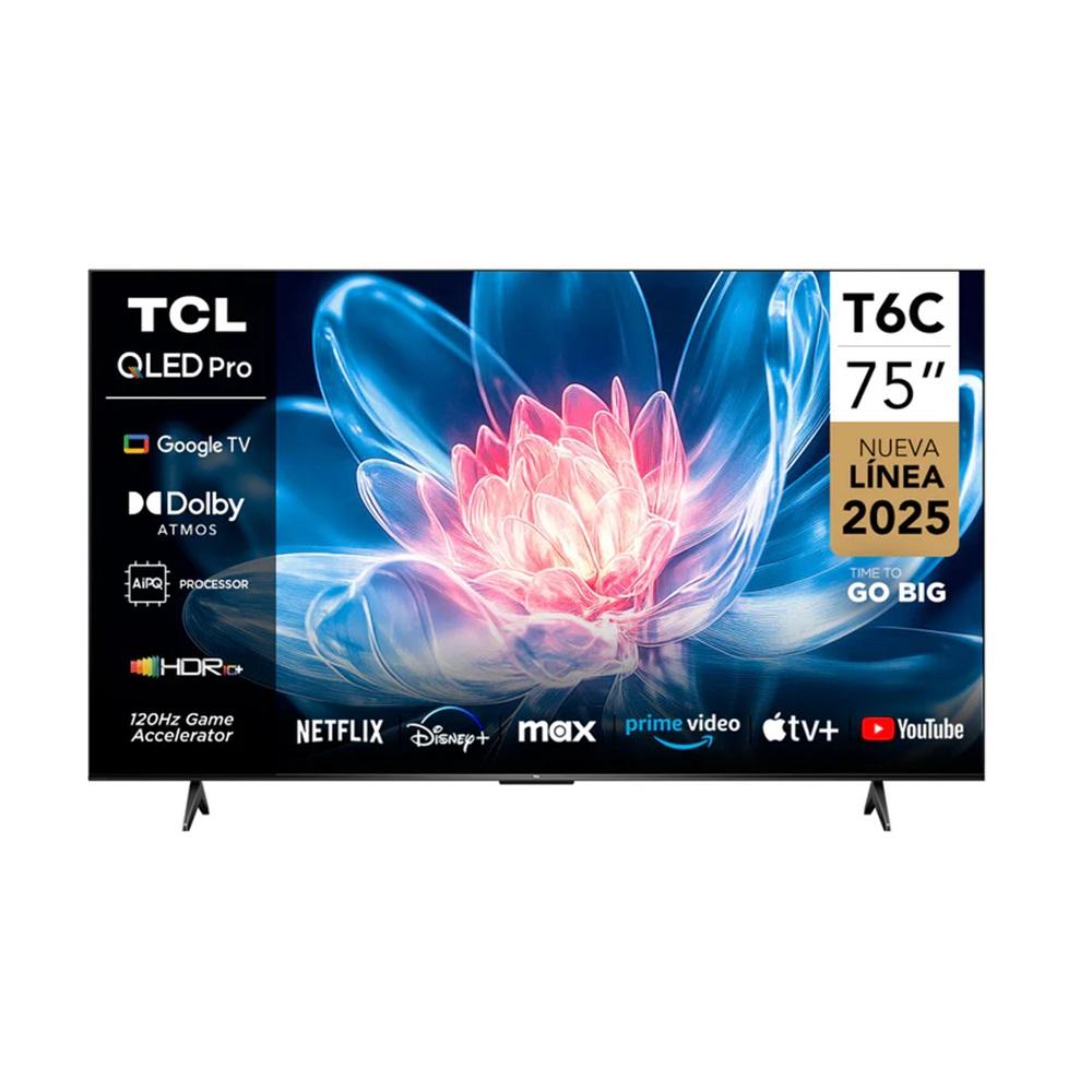 TELEVISOR TCL 75 " 75T6C QLED 3840×2160 GOOGLE TV