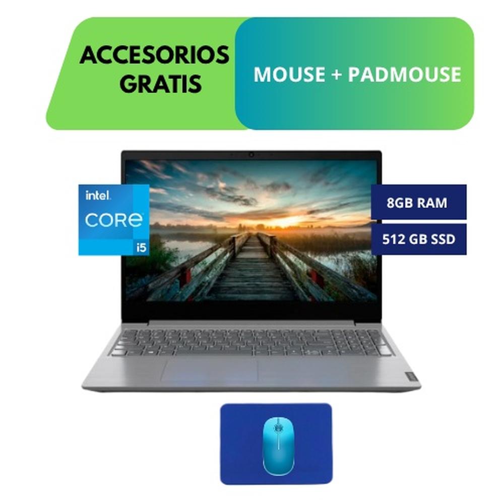 COMBO LAPTOP LENOVO V15 G4 IRU – I5-13420H, 8GB, 512GB SSD, GRIS + ACCESORIOS GRATIS (MOUSE Y PADMOUSE)