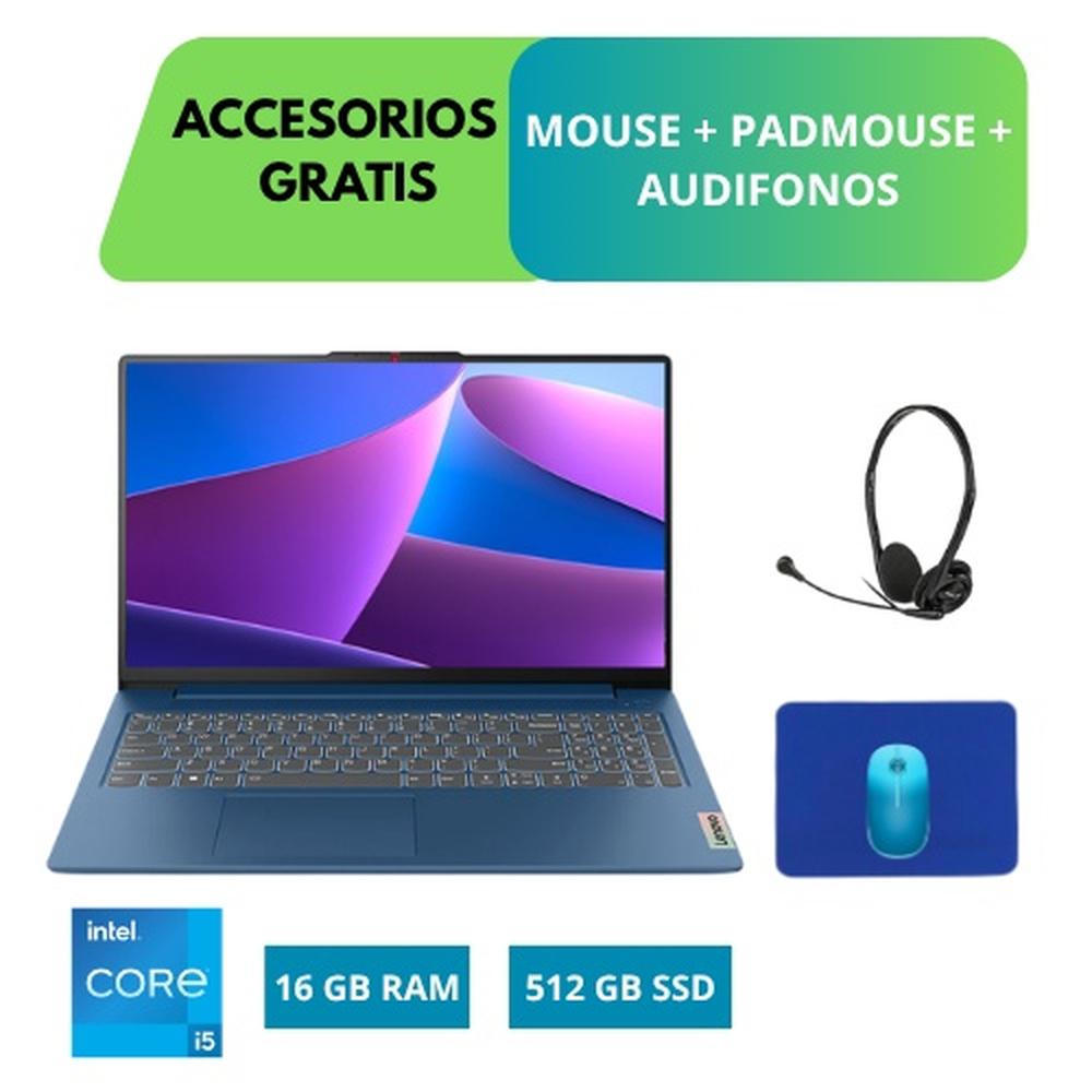COMBO LAPTOP LENOVO SLIM 3 I5RH, CORE I5 13A, 16GB RAM, 512 GB SSD + ACCESORIOS GRATIS