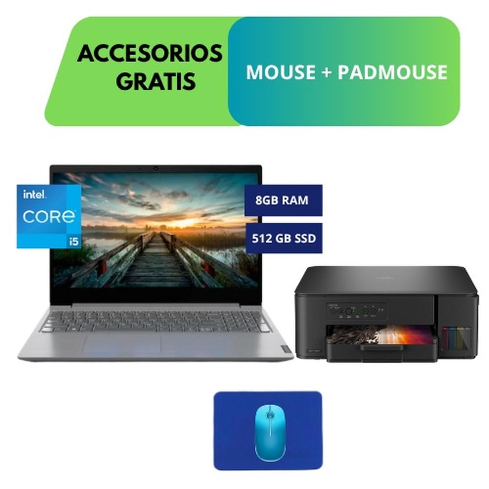 COMBO LAPTOP LENOVO V15 G4, I5-13420H, 8GB, 512GB SSD + IMPRESORA MULTIFUNCIONAL BROTHER DCP-T430W + ACCESORIOS