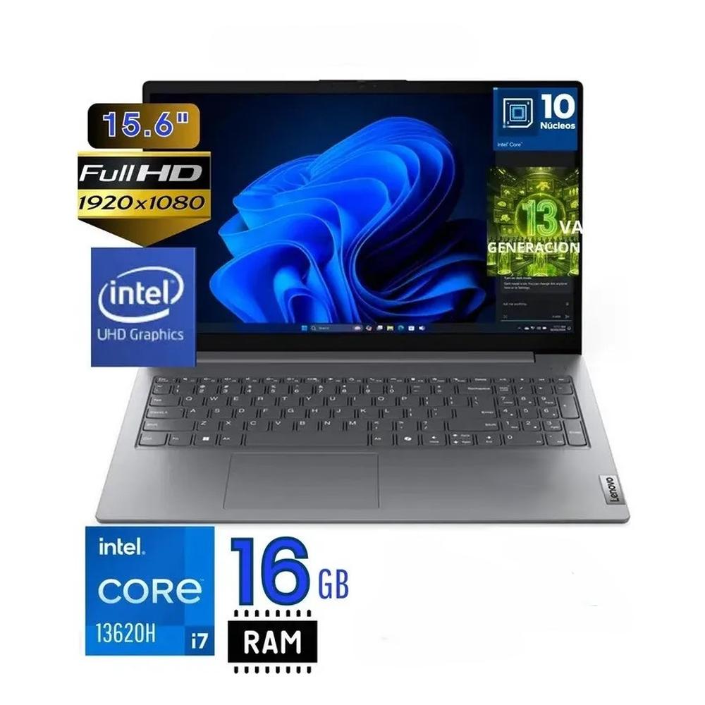 LAPTOP LENOVO V15 G5 IRL, 15.6" FHD INTEL® CORE™ I7 13620H, 16BG, 512GB SSD, INTEL® UHD GRAPHICS FOR 13TH GEN INTEL®, WINDOWS 11, IRON GREY, WIFI6.