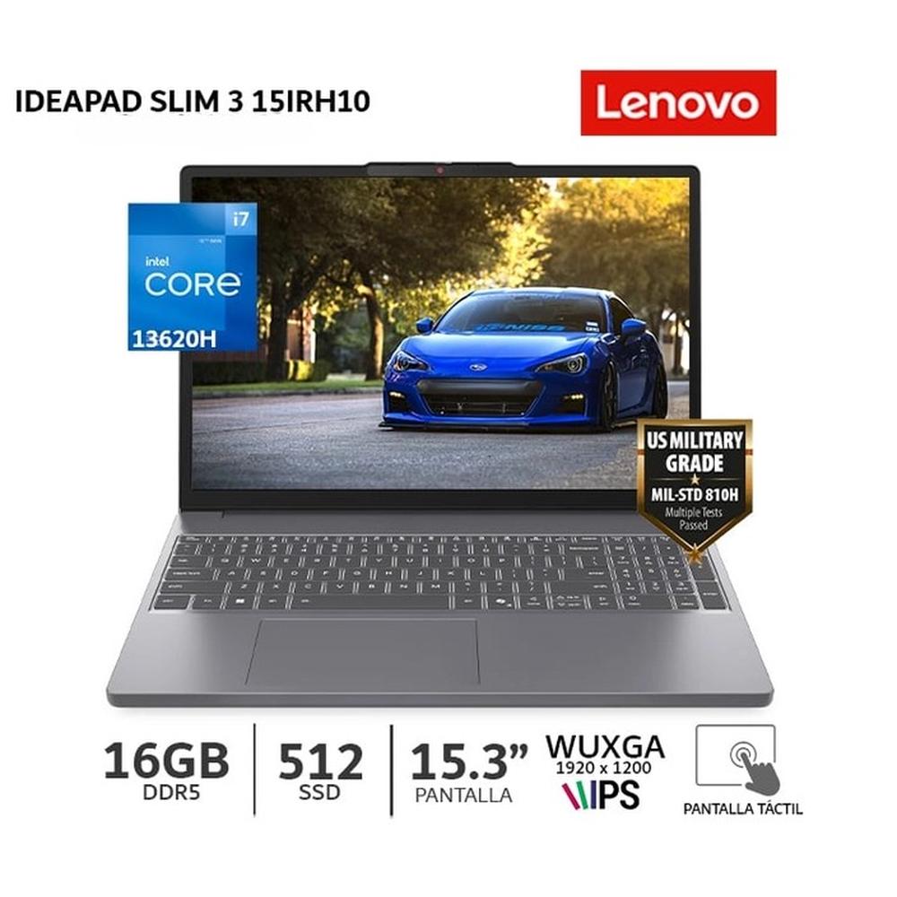 LAPTOP LENOVO  SLIM 3 INTEL CORE I7-13620H, 16GB , 512GB SSD, 15.3" WUXGA, WINDOWS 11, 15IRH10 COLOR:LUNA GREY