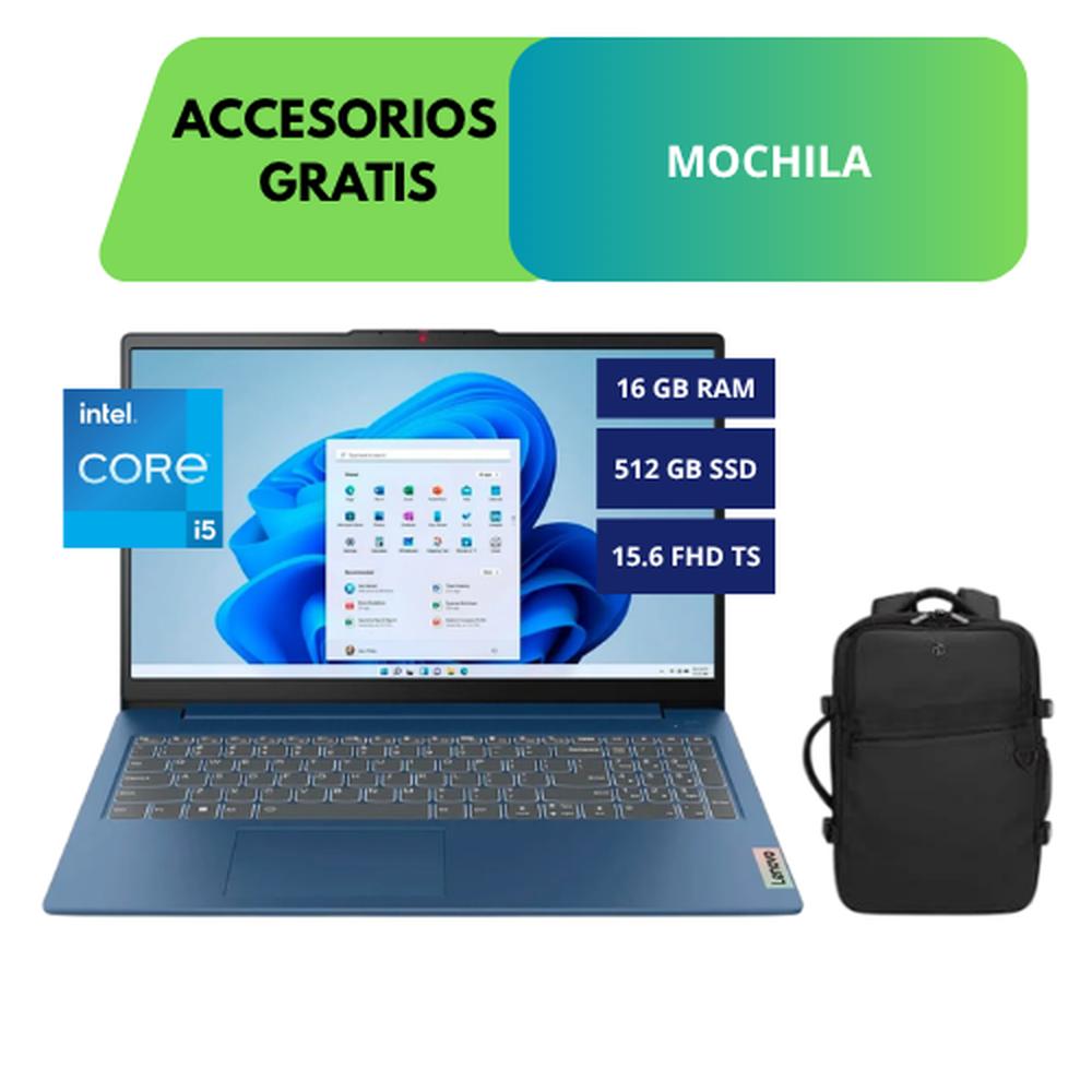 COMBO LAPTOP LENOVO IDEAPAD SLIM 3, 15.6 FHD TOUCH, CORE I5-12450H, 16GB RAM, 512GB SSD + ACCESORIOS GRATIS