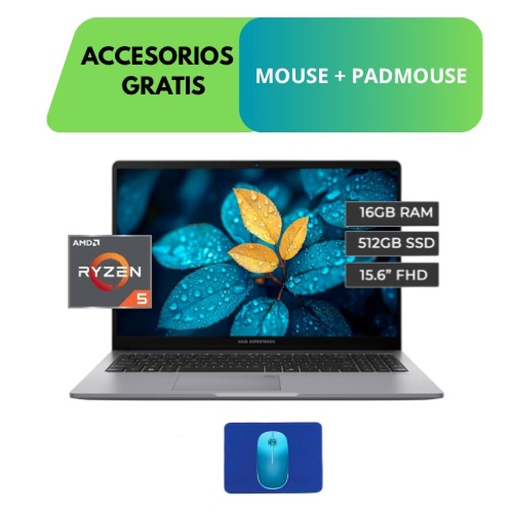 COMBO LAPTOP ASUS PM1503CDA-S70514, AMD RYZEN 5 150, 16 GB RAM Y 512 GB SSD + ACCESORIOS GRATIS