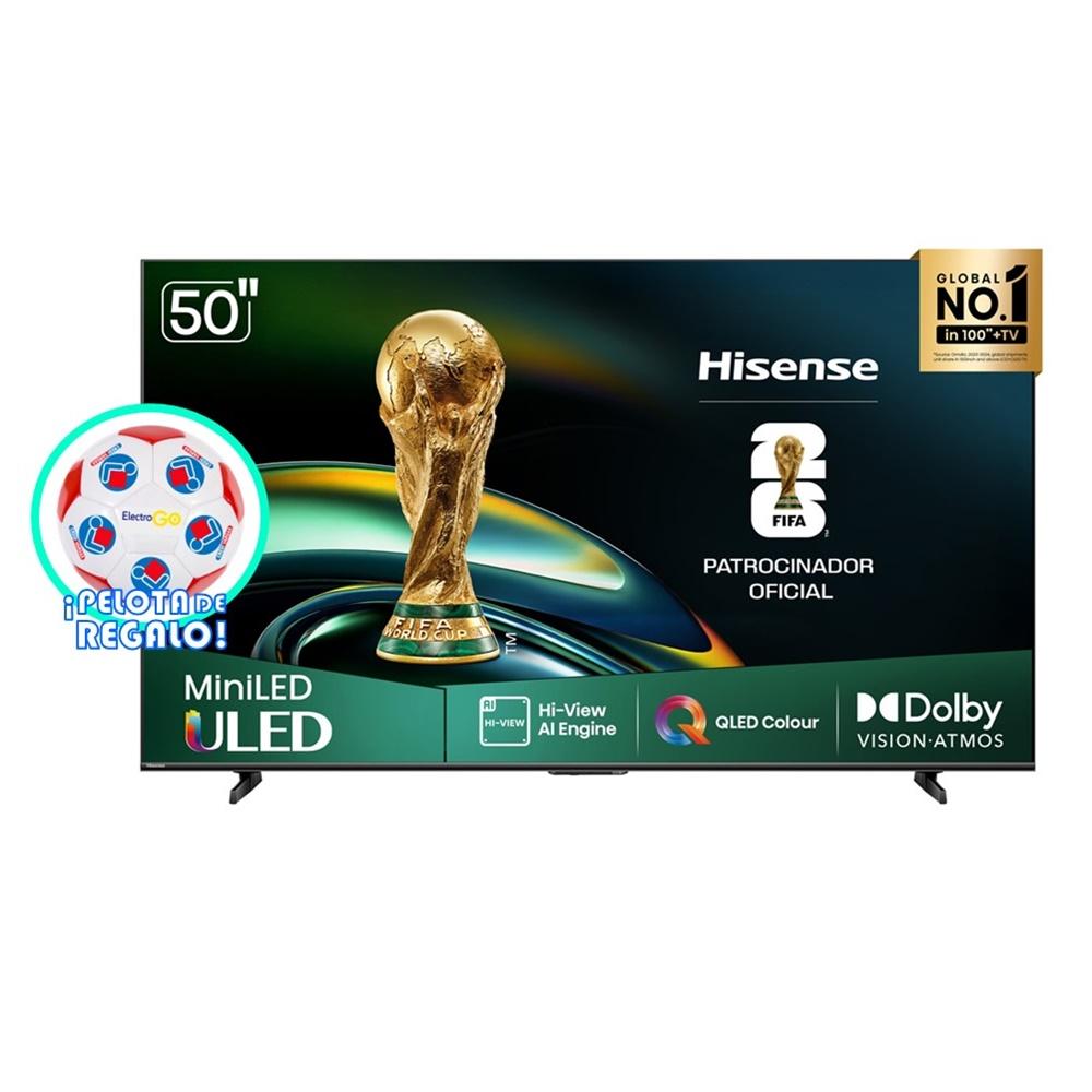 TELEVISOR HISENSE SMART TV 50" ULED MINILED 4K UHD 50U6QV VIDDA 2025 + PELOTA DE REGALO