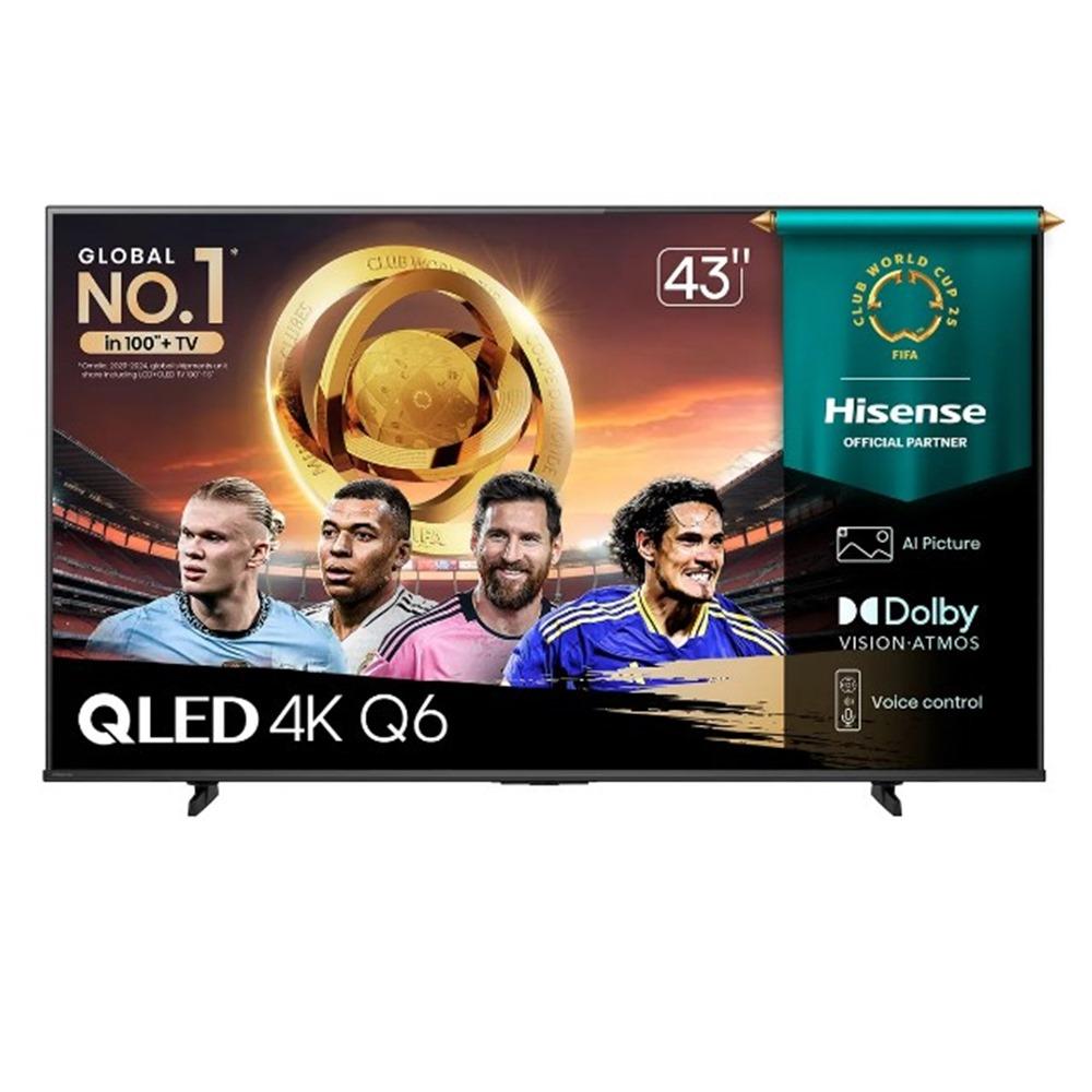 TELEVISOR HISENSE 43" QLED 4K 43Q6QV SMART TV + PELOTA DE FÚTBOL