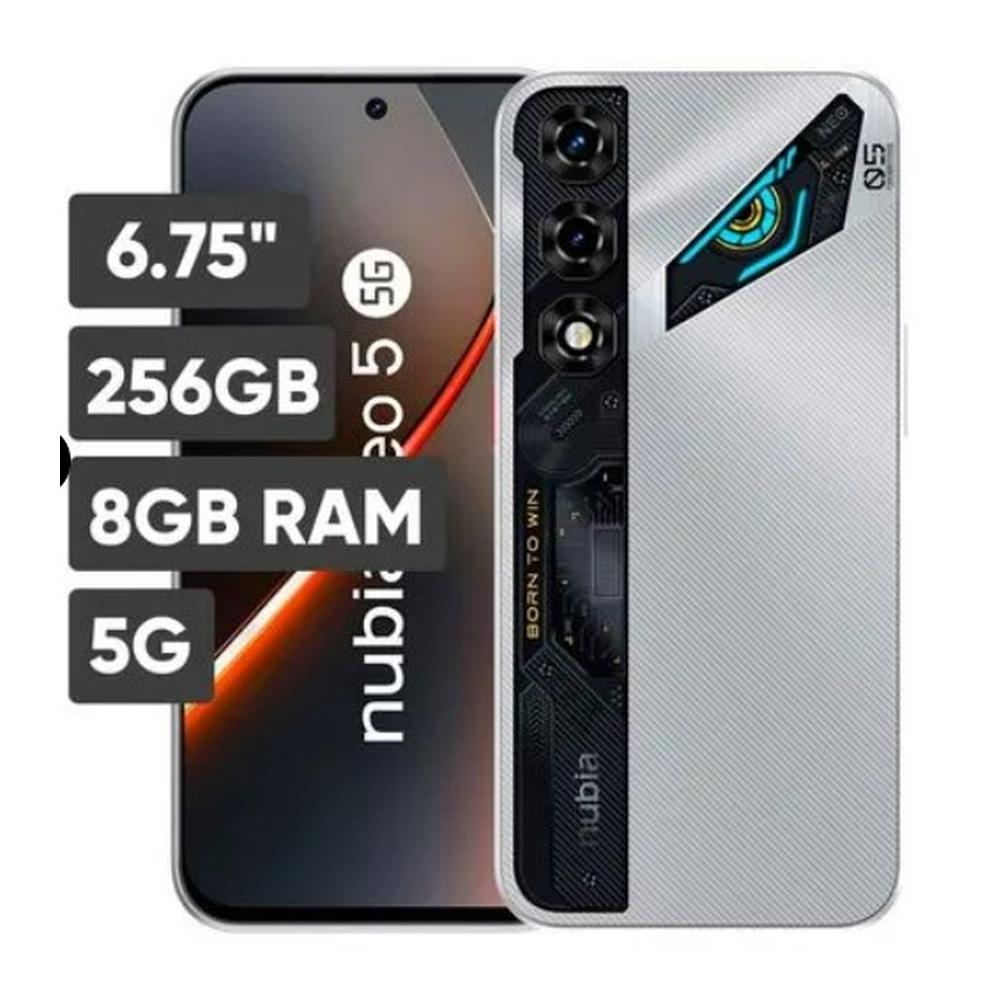 CELULAR ZTE NUBIA NEO 5 5G (8+12)GB+256GB - PLATEADO (BONUS)