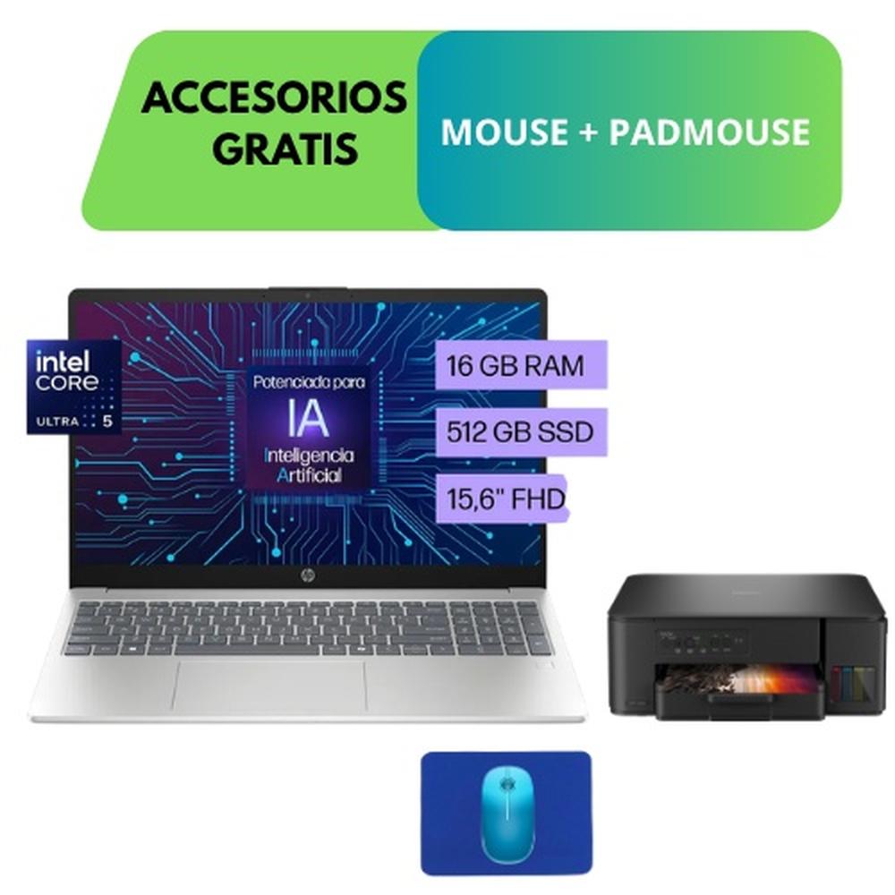 COMBO LAPTOP HP 15-FD1253LA + IMPRESORA BROTHER DCP-T430W + ACCESORIOS GRATIS