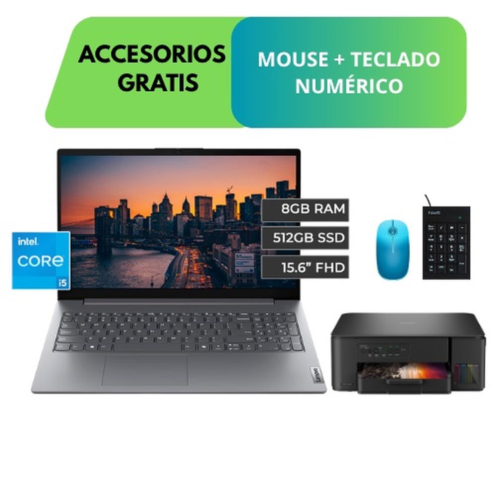 COMBO LAPTOP LENOVO V15 G5 IRU + IMPRESORA BROTHER DCP-T430W + ACCESORIOS GRATIS
