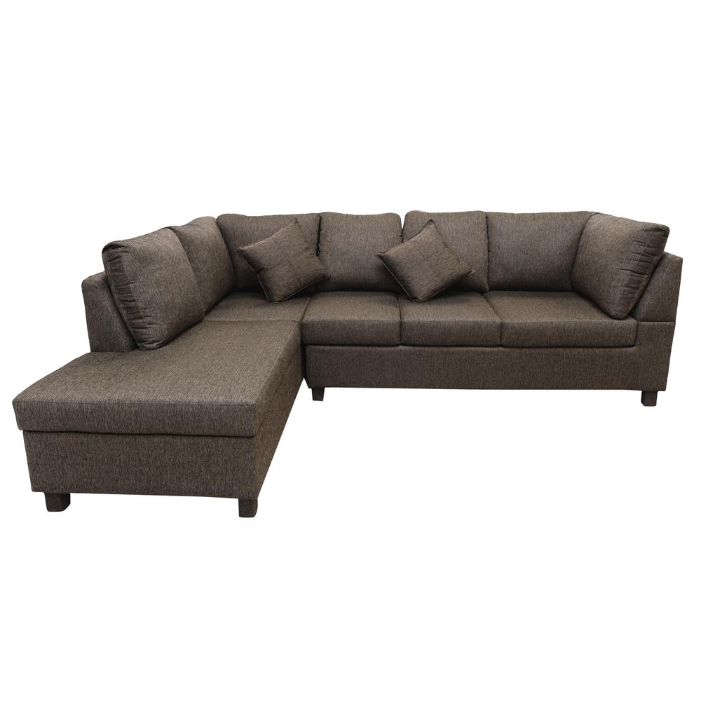 SOFA HARVY TELA SIENA SECCIONAL MARRON CLARO