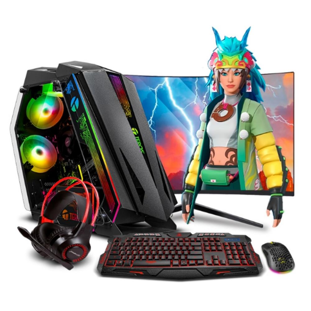 PC GAMER HAKU RGB AMD RYZEN 7 5700G 16GB 500GB SSD MONITOR CURVO FULL HD 24" 100HZ