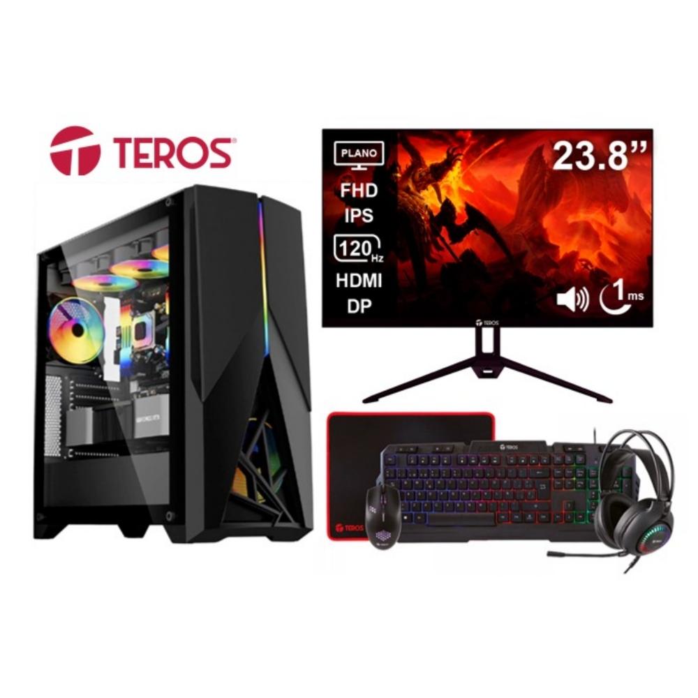 PC GAMER TEROS RGB RYZEN 5 5600GT 16GB 500GB SSD MONITOR PLANO FULL HD 23.8" 120HZ