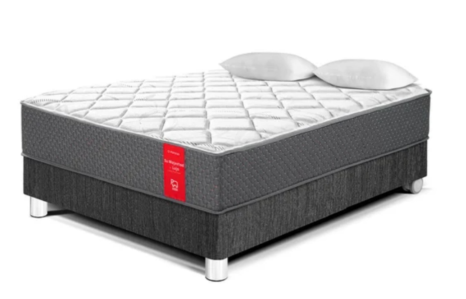 SET CAMA PARAISO SU MAJESTAD CHARCOAL 2.0 PLZ+2ALM+1PROT
