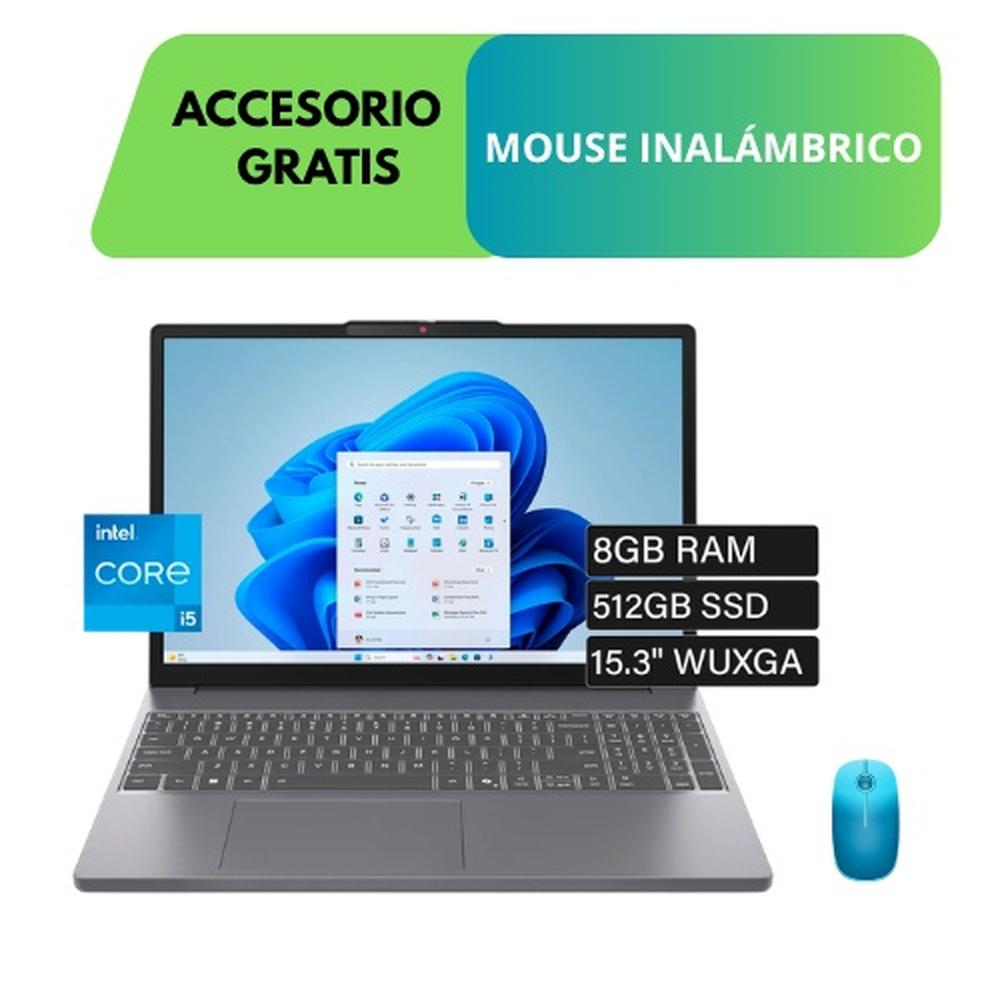 COMBO LAPTOP LENOVO IDEAPAD SLIM 3, 15.3 WUXGA, INTEL CORE 5, 8GB RAM, 512GB SSD + ACCESORIO GRATIS