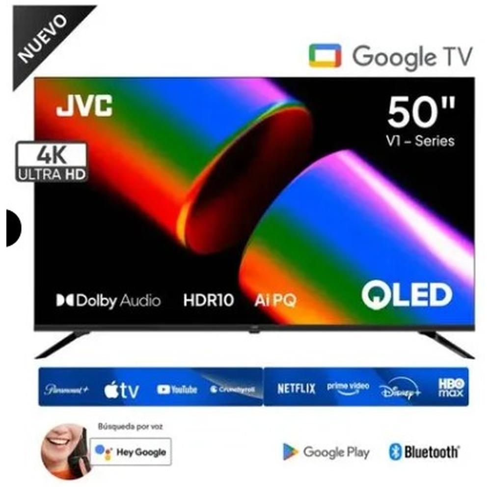 TELEVISOR JVC 50" QLED GOOGLE TV SMART LT-50KM4584 + RACK DE REGALO