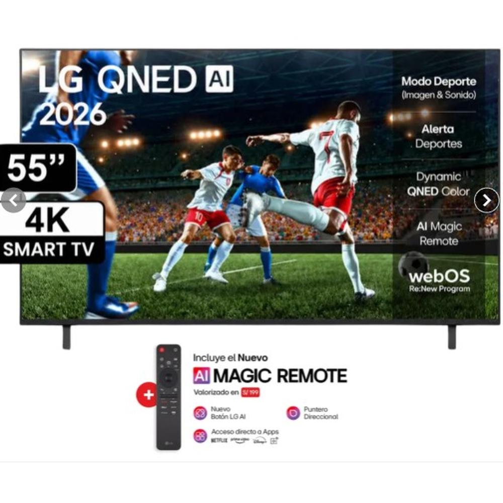 TELEVISOR LG QNED 55 4K UHD SMART TV CON AI 55QNED73ASA 2026