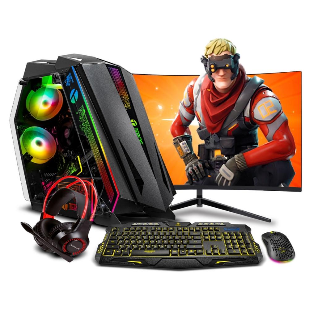 COMPUTADORA PC GAMER RYU RGB PLUS RYZEN 7 5700 32GB 500GB RTX3050 6GB 24" CURVO