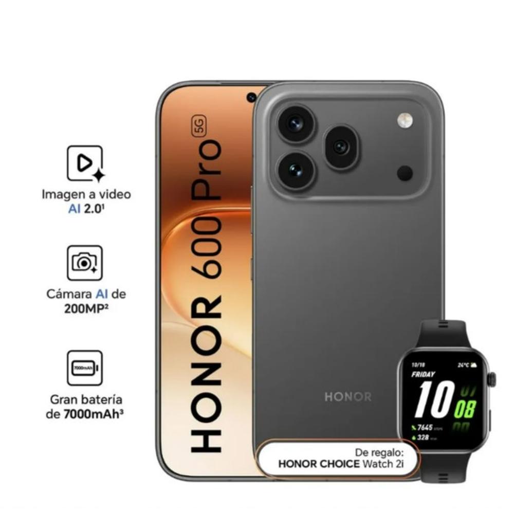 CELULAR HONOR 600 PRO 12GB+512GB (VKP-NX9) - BLACK + HONOR CHOICE WATCH 2I (KCH-WB01) - BLACK