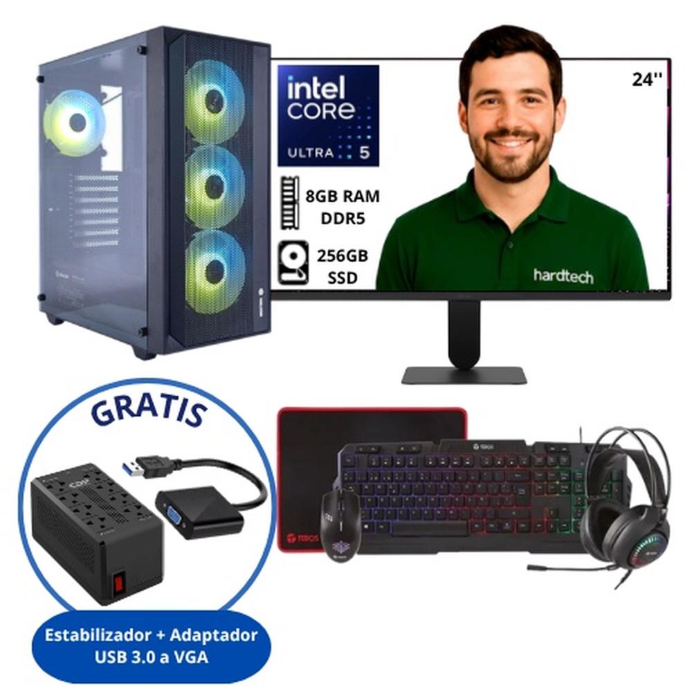 COMPUTADORA DE ESCRITORIO PROCESADOR INTEL CORE ULTRA 5 225, 8GB RAM, SSD 256GB, MONITOR 24" FHD IPS