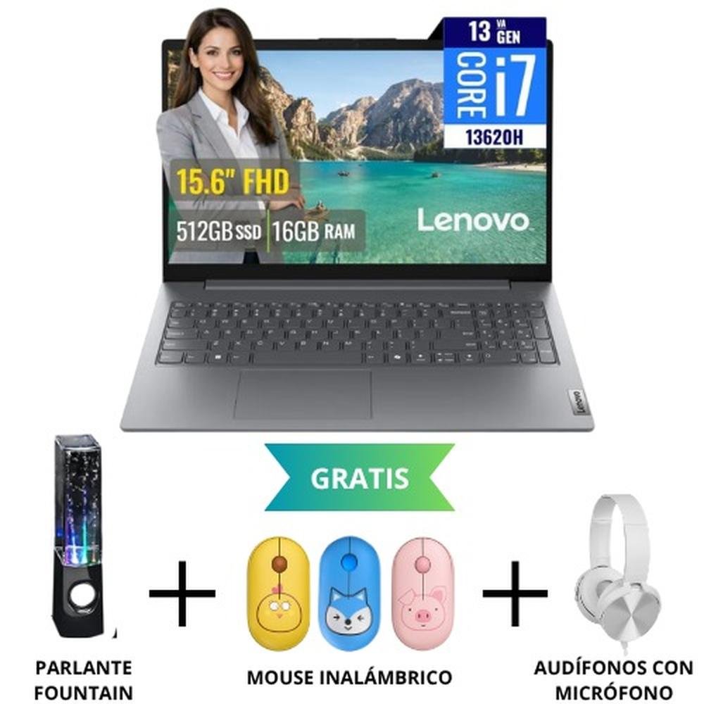 LAPTOP LENOVO V15 G5 IRL, INTEL CORE I7-13620H, 16GB RAM, 512GB SSD, 15.6 FHD, TECLADO EN ESPAÑOL + ACCESORIOS GRATIS