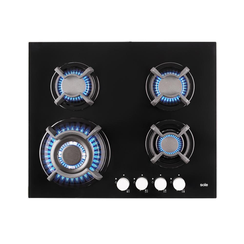 COCINA EMPOTRABLE GAS VIDRIO 60CM