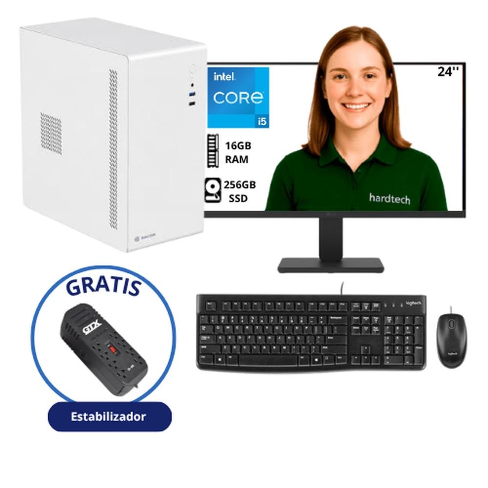 COMPUTADORA DE ESCRITORIO PROCESADOR INTEL CORE I5-12400, 16GB RAM, SSD 256GB, MONITOR 24" FHD
