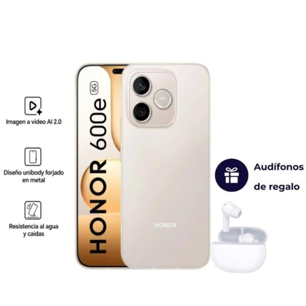 CELULAR HONOR 600E 8GB+512GB (LNA-NX3) - DESERT GOLD + AUDIFONOS HONOR CHOICE DE REGALO