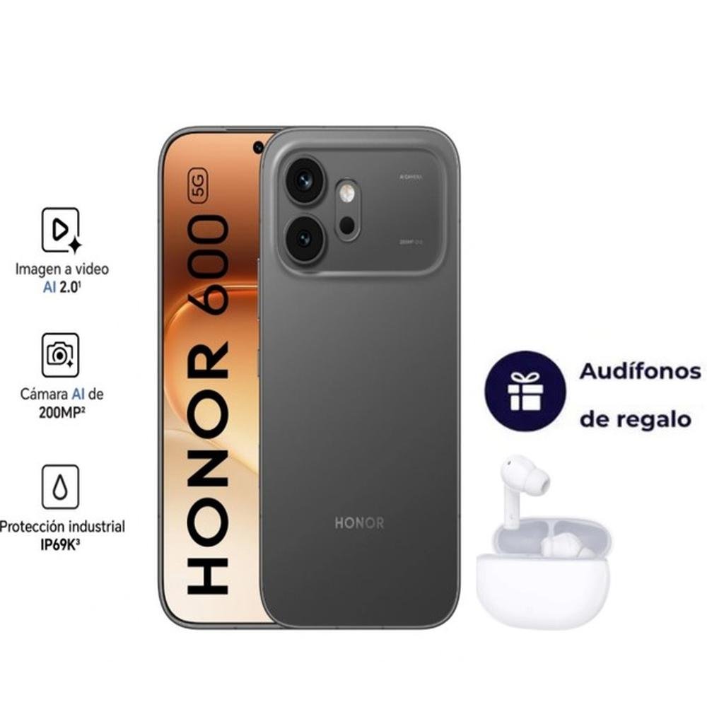 CELULAR HONOR 600 8GB+512GB (VKJ-NX9) - BLACK + AUDIFONOS HONOR CHOICE DE REGALO