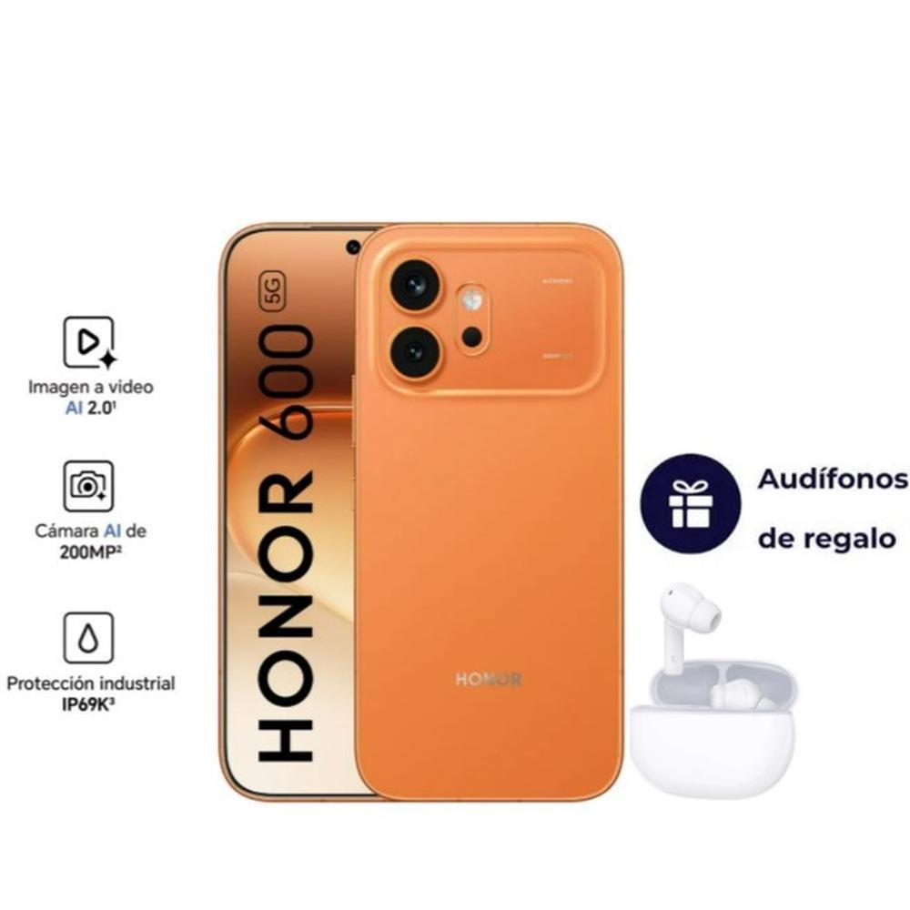 CELULAR HONOR 600 8GB+512GB (VKJ-NX9) - ORANGE + AUDIFONOS HONOR CHOICE DE REGALO