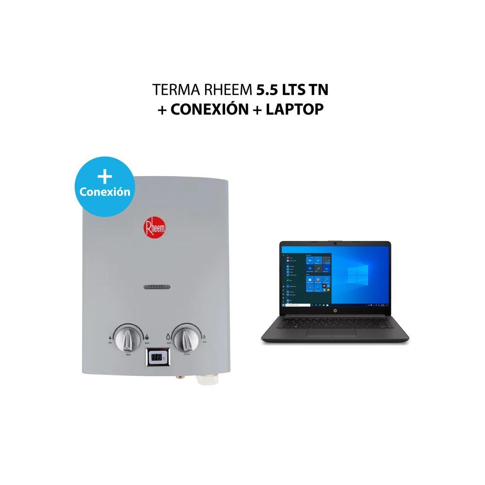 TERMA RHEEM 8 LTS TN + CONEXIÓN + PUNTO ADICIONAL KOJAC