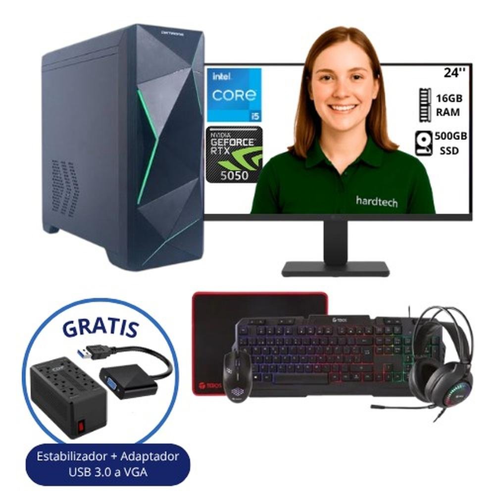 PC GAMER INTEL CORE I5-12400F, 16 GB RAM, SSD 500GB, RTX 5050