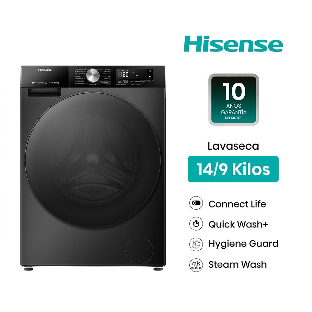 LAVASECA HISENSE WD3S1443BB 14K CARGA FRONTAL NEGRO