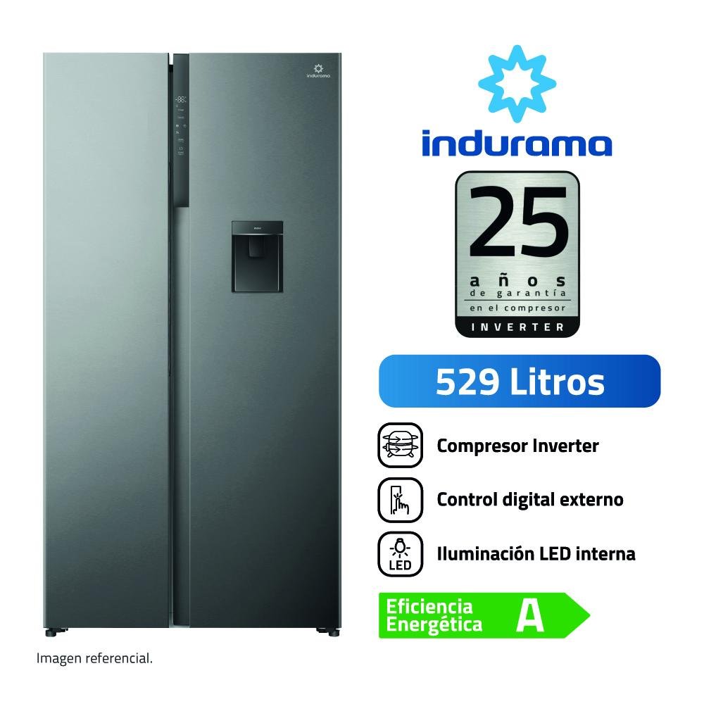 REFRIGERADORA INDURAMA SIDE BY SIDE  RI-795 529L NO FROST PLATEADO