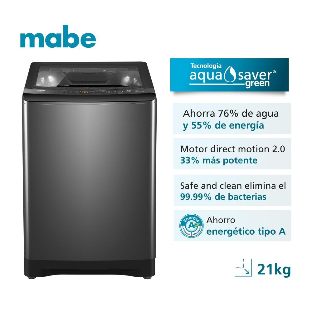 LAVADORA MABE LMA1220WDGBB0 21 KG CARGA SUPERIOR PLATEADO