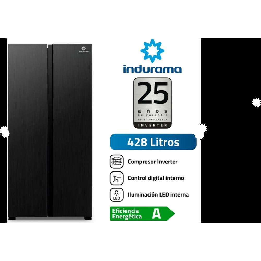 REFRIGERADORA INDURAMA SIDE BY SIDE RI-769N 428L NEGRO
