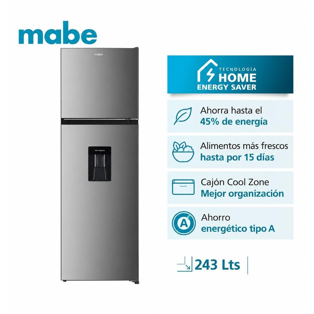 REFRIGERADORA MABE 243L INOX RMN245PAPRX0
